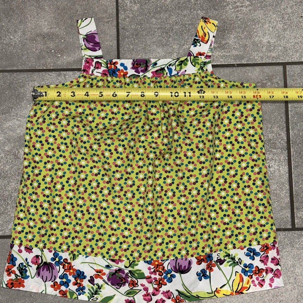 Hanna Andersson Girls Tank Top Polkadot Floral Mixed Material‎ Boxy Sz 140 US 10 - Picture 7 of 9